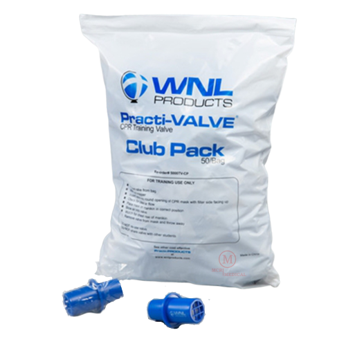 Pack Of 50 Cpr Pocket Rescue Mask Practi-valves, Wnl Club Training Pack