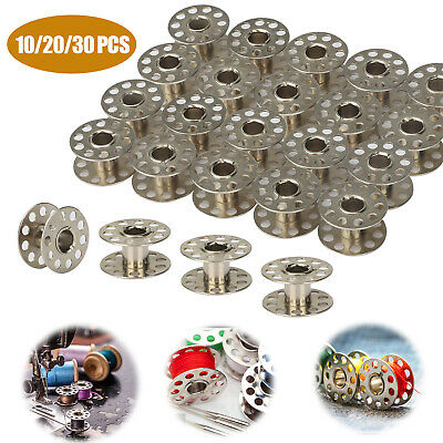 10/20/30Pcs Metal Bobbins Thread Spools Silver For Embroidery or Sewing Machines