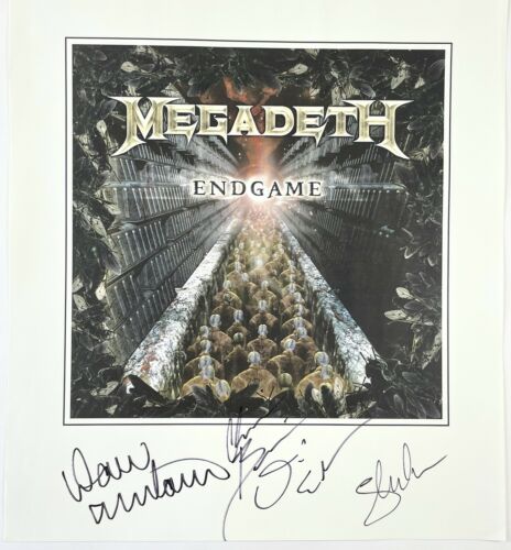 Megadeth Signed Poster Dave Mustaine Dave Ellefson Shawn Drover Chris Broderick