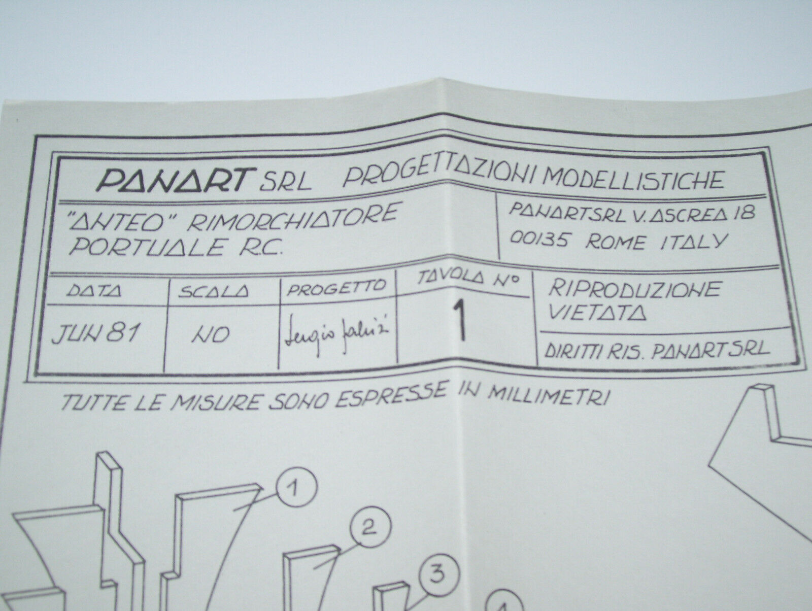 Panart Mantua Anteo Tugboat RC 1/30 Scale PLANS Templates * ITALIAN LANGUAGE *