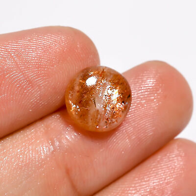 Red Sunstone Round Shape Cabochon 100% Natural Loose Gemstone 3.5 Ct. 10X10X4 mm