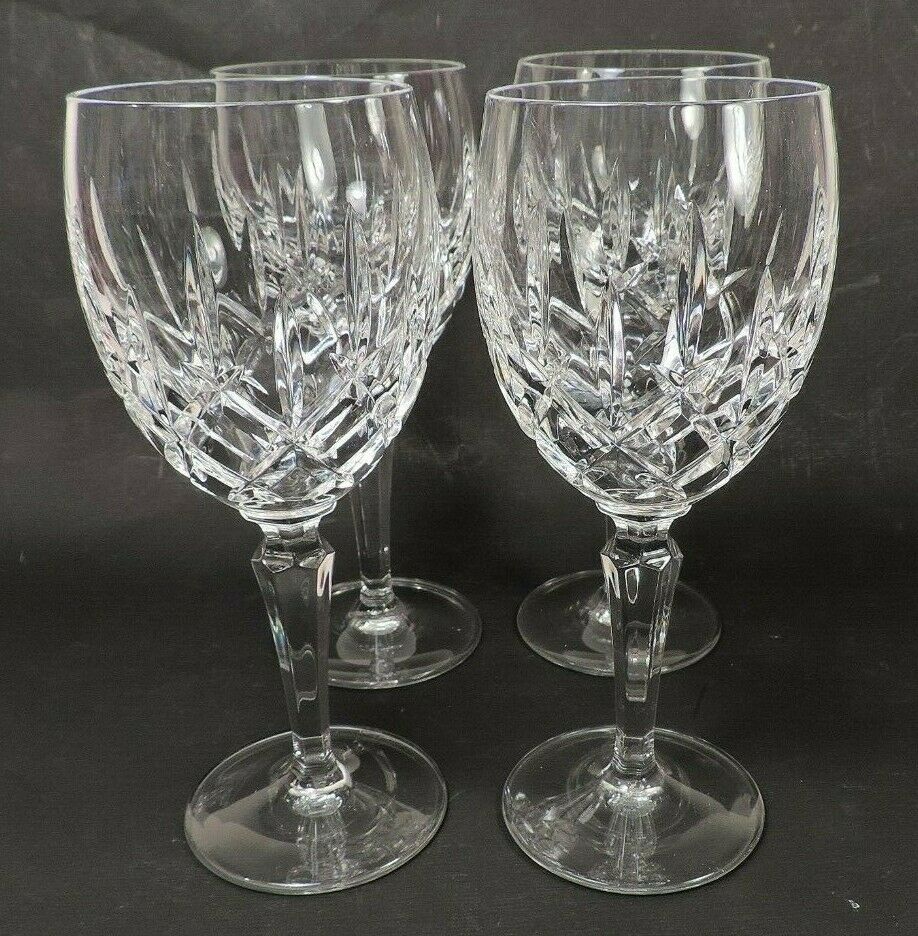 Gorham Crystal Set Of 4 Wine / Water Glasses "lady Anne" 7 5/8" Mint
