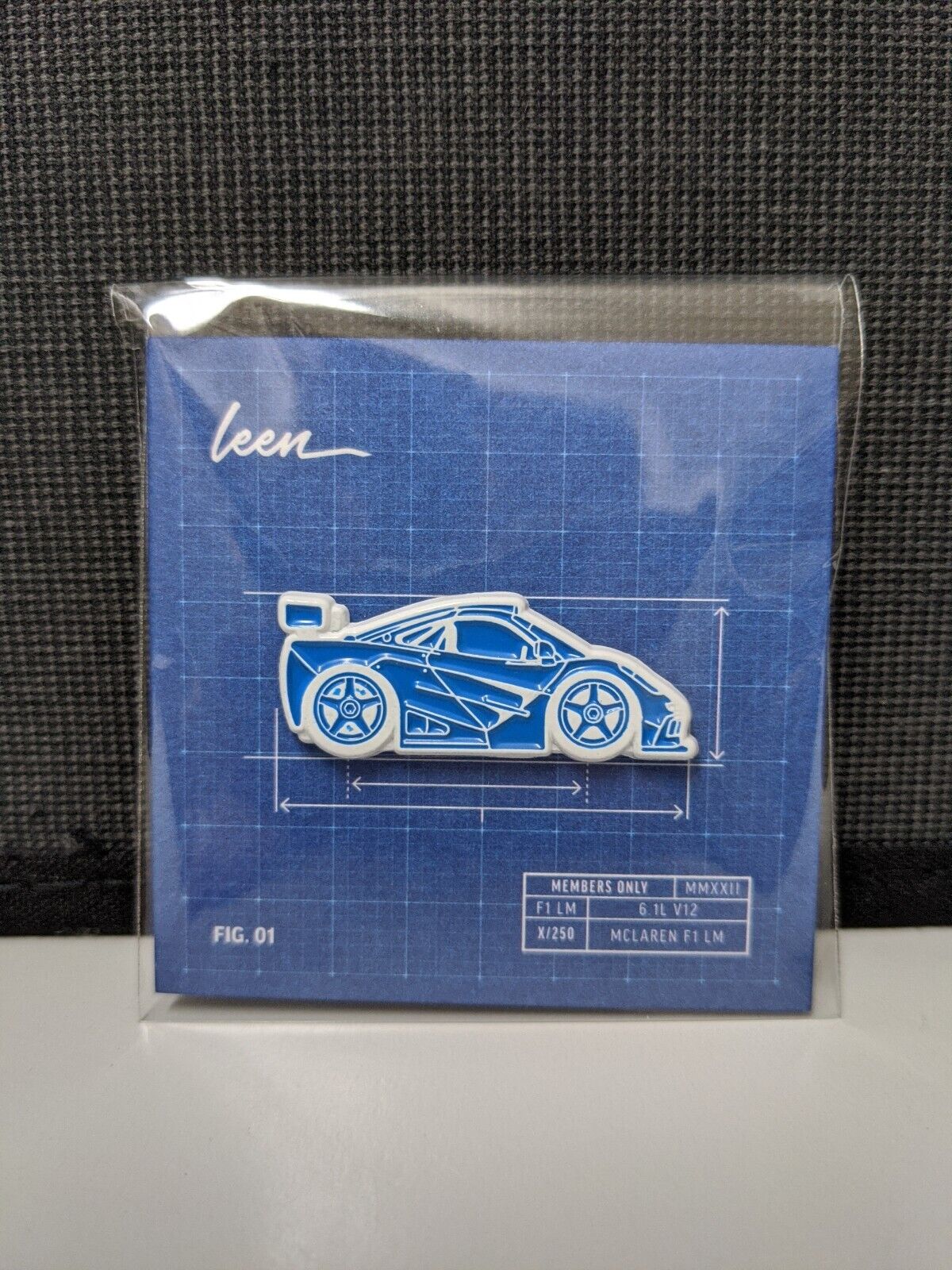 Leen Customs Mclaren F1 Gtr Lm Blueprint Limited Edition Pin