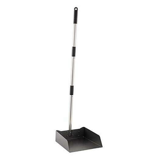 Long Handled Dust Pan - 39” Heavy Duty Stainless Steel Dustpan - Stand Up