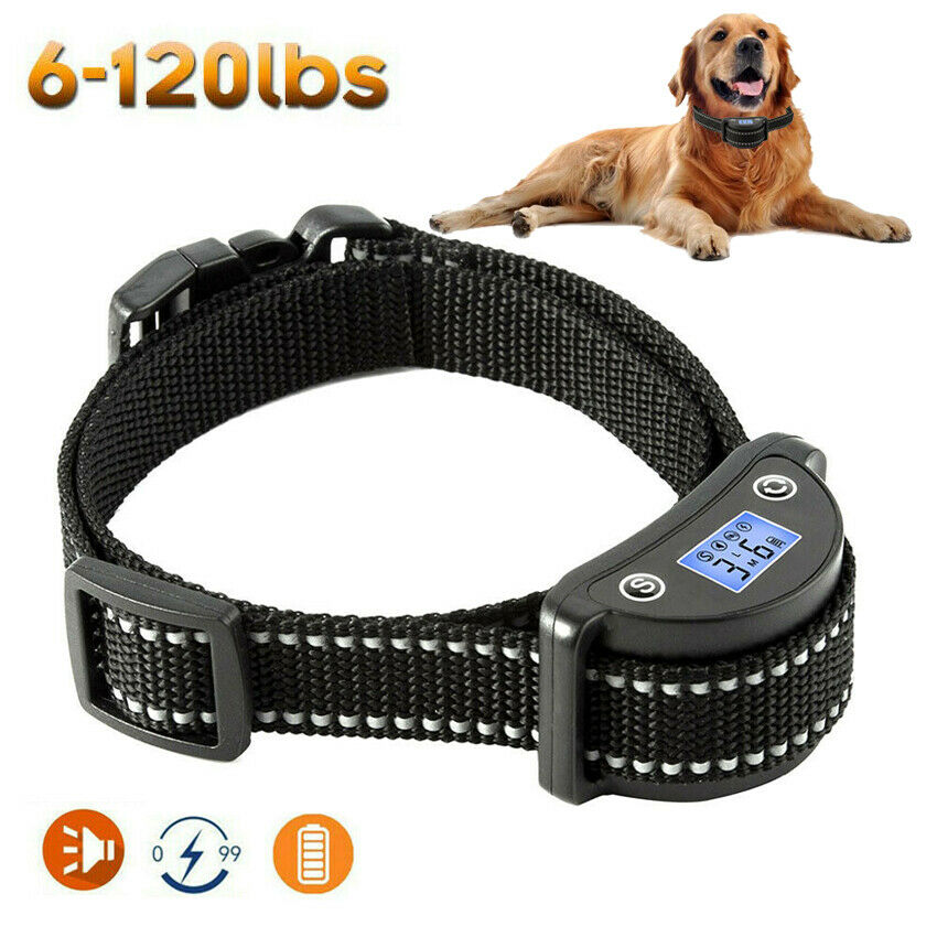 Rechargeable Dog Training Collar LCD Screen Automatic Anti Bark No Barking Shock