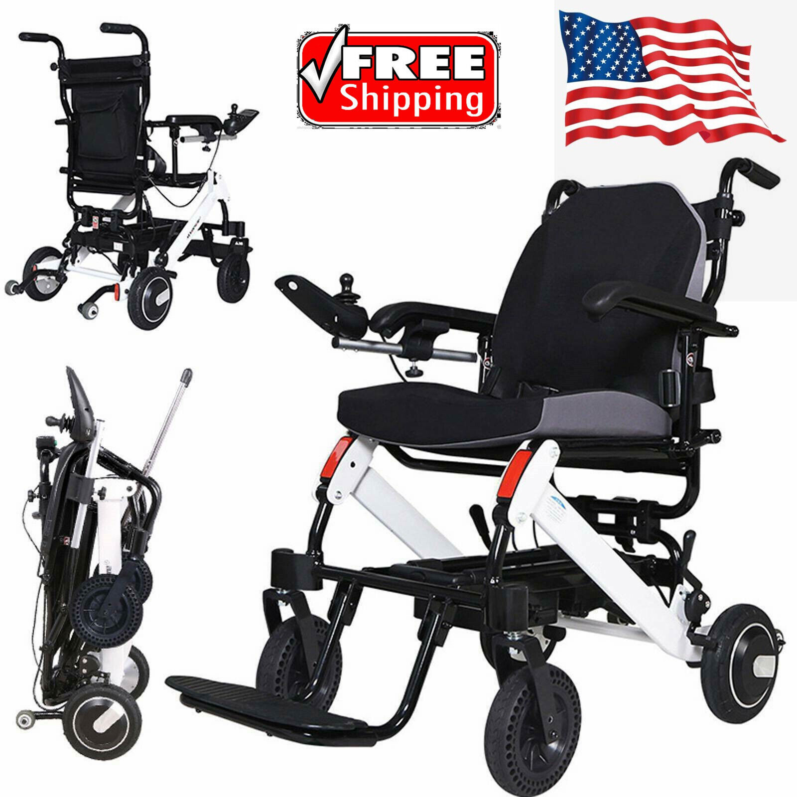 Electric Power Wheelchair Bluetooth Connect Folding Chair Mobility Lightweight