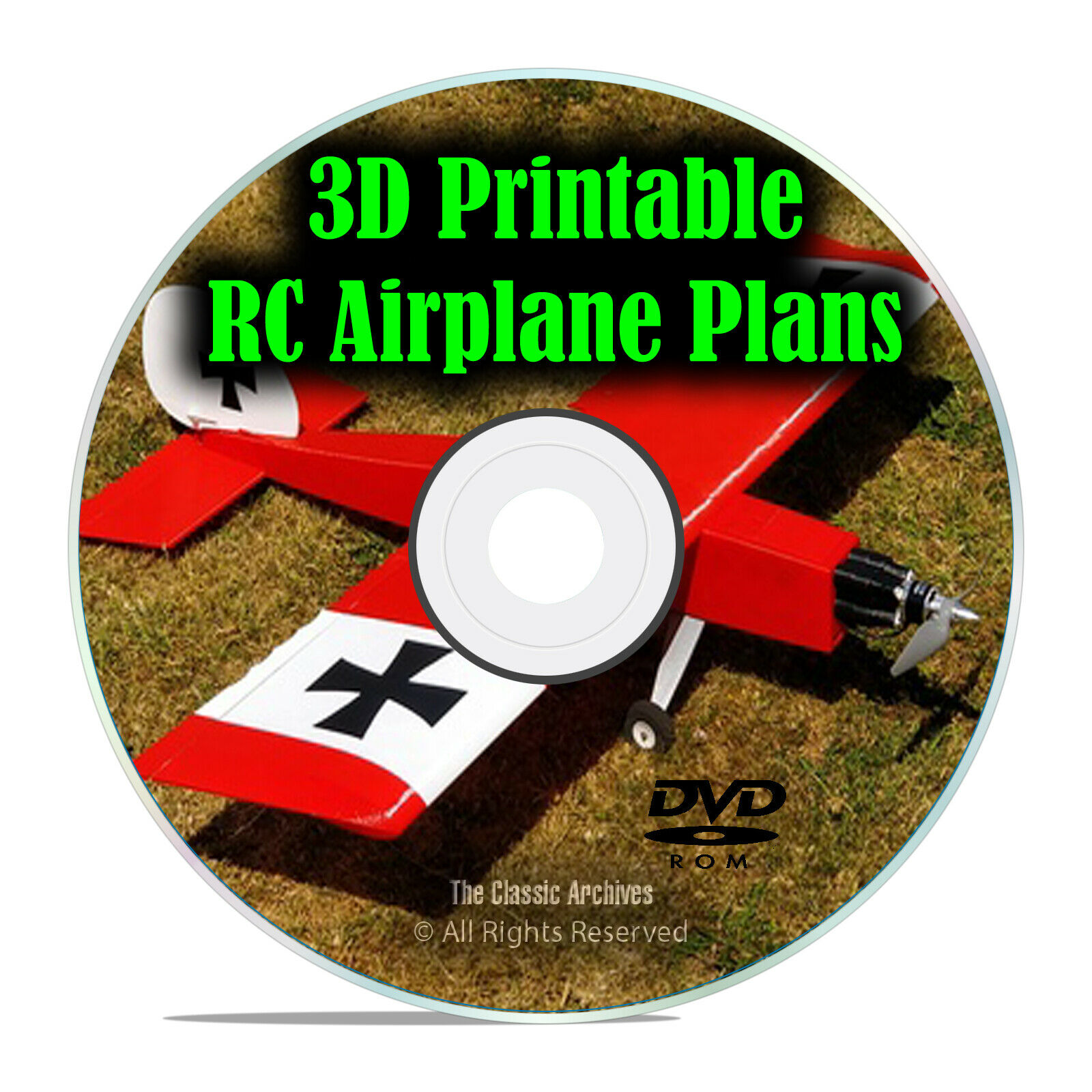 25 3D PRINTABLE Remote Control RC Radio Model Airplane Plans .STL files, DVD I21
