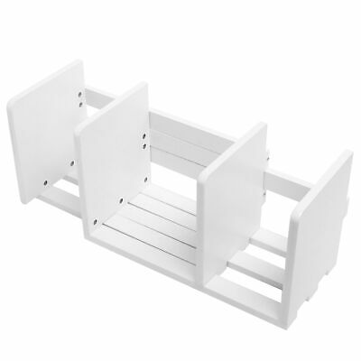 Expandable Wood Desktop Bookshelf / Adjustable Storage Organizer Rack, White