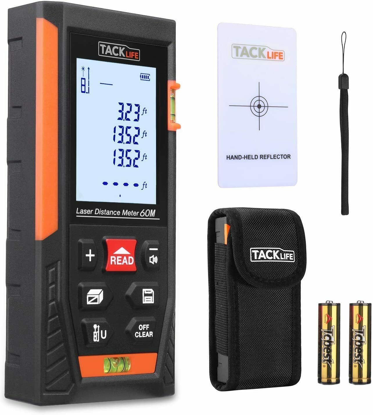 Tacklife Hd60 Classic Laser Measure M/in/ft Mute Laser Distance Meter Measurer