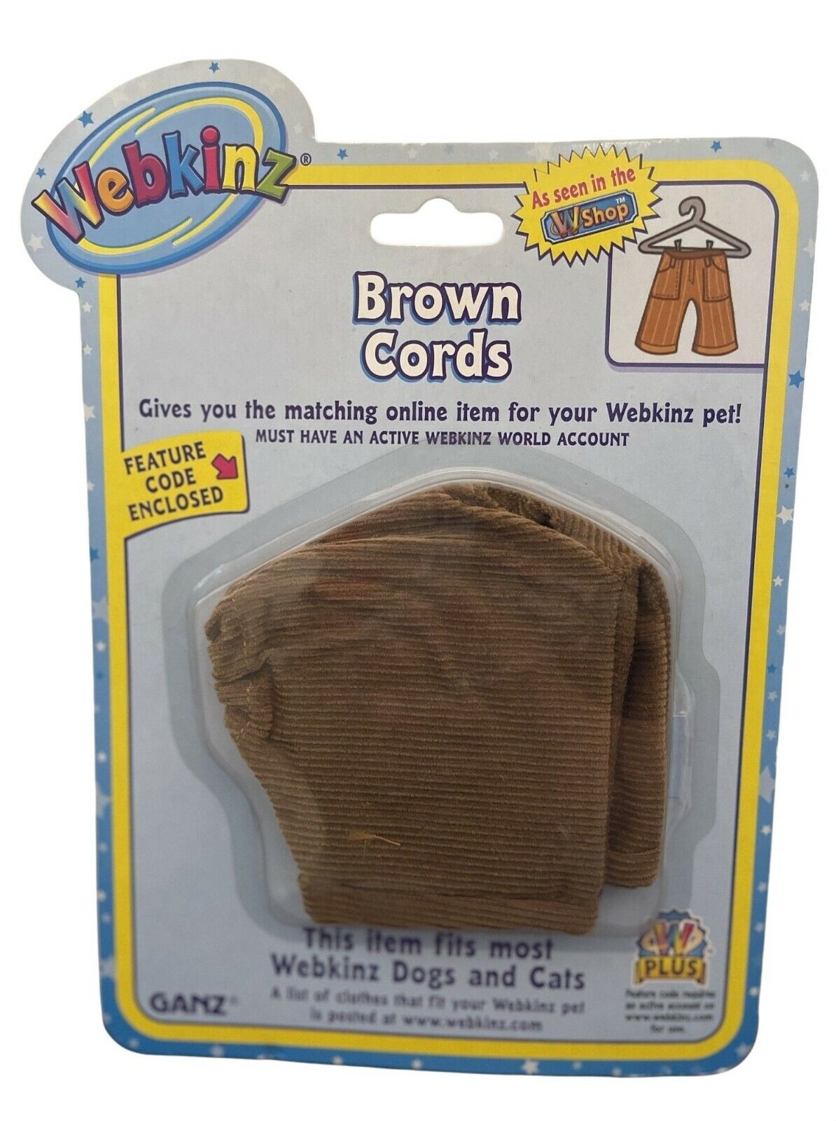 Webkinz Pet Clothing Brown Cords Pants By Ganz Web000306