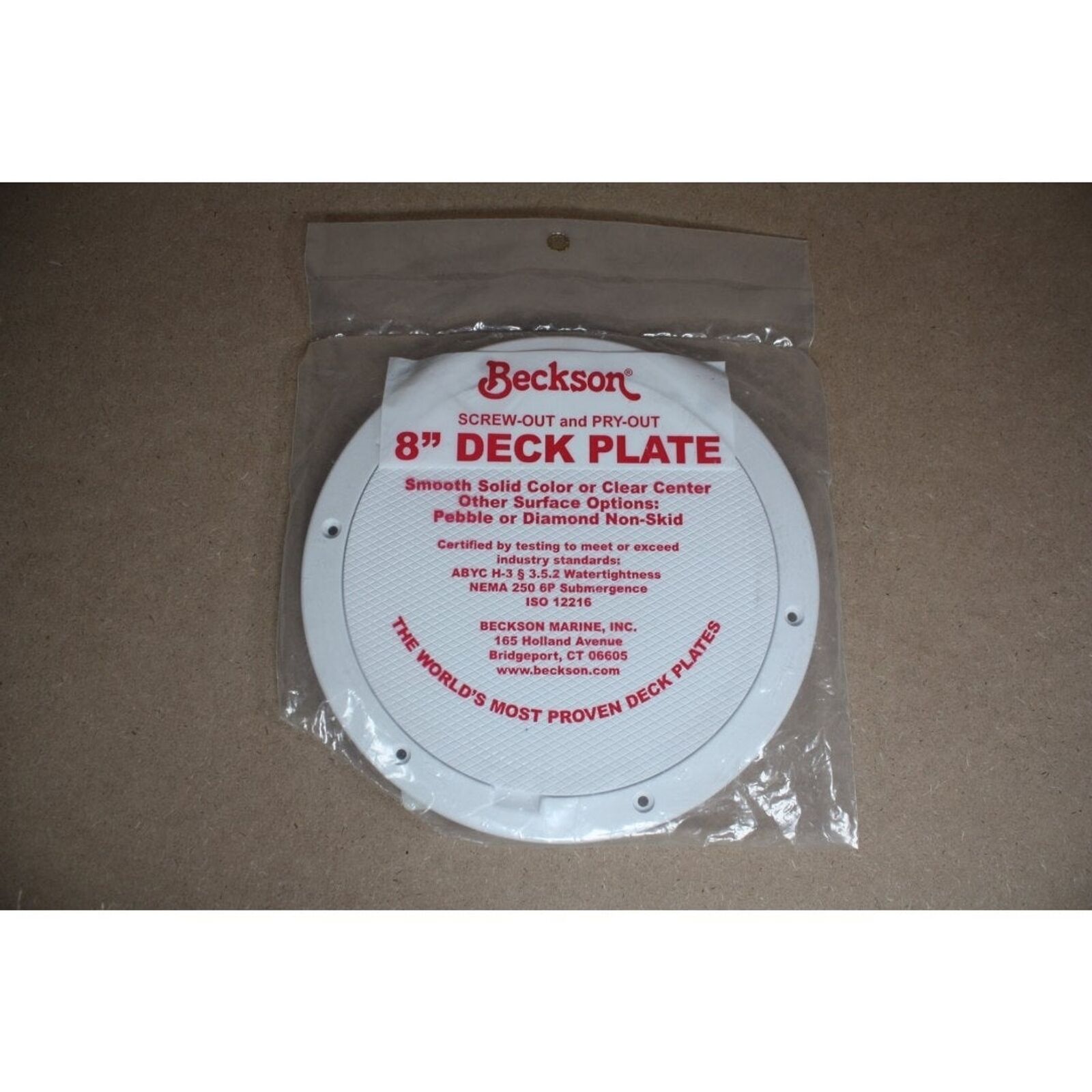 Beckson 8" Non-skid Pry-out Deck Plate White Dp83-w