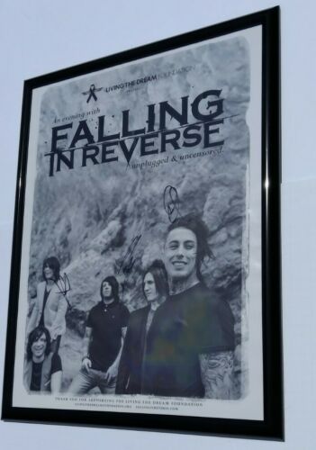 Falling In Reverse Band Signed + Framed 18x24 Poster Ronnie Radke