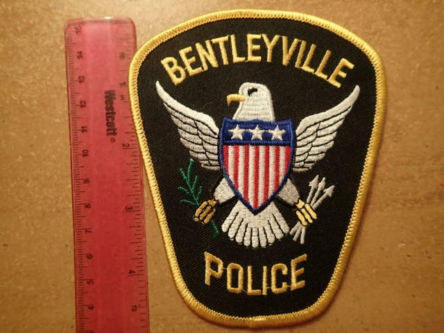 Embroidered Uniform Patch-BENTLEYVILLE POLICE, OHIO-Excellent Condition