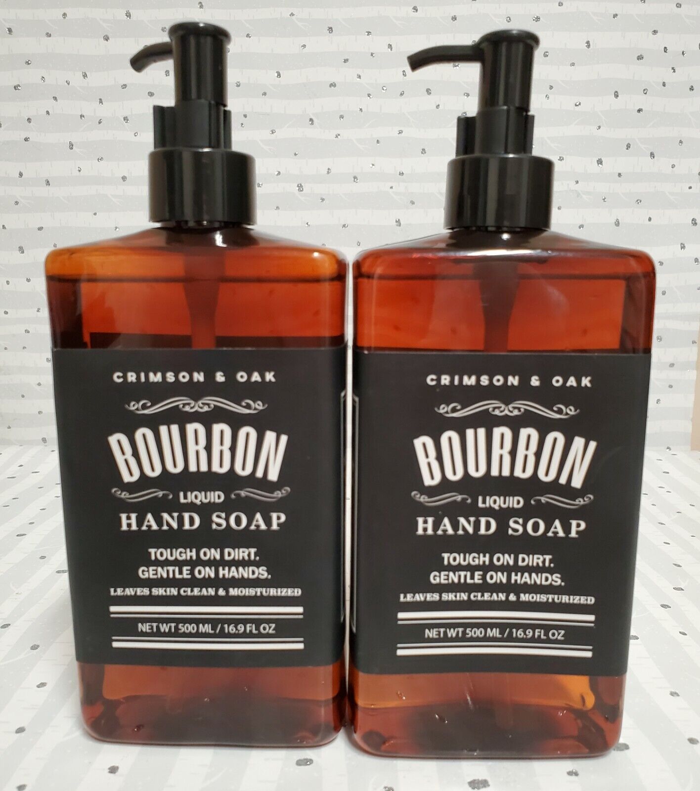 2 X Crimson & Oak Bourbon Liquid Hand Soap for Men 16.9 fl oz each Exp 09/2022