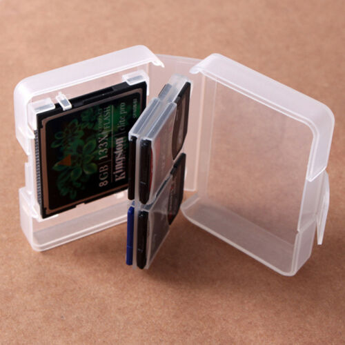 Cf/sd Card Compact Flash Memory Card Holder Box Storage Transparent Plastic Case