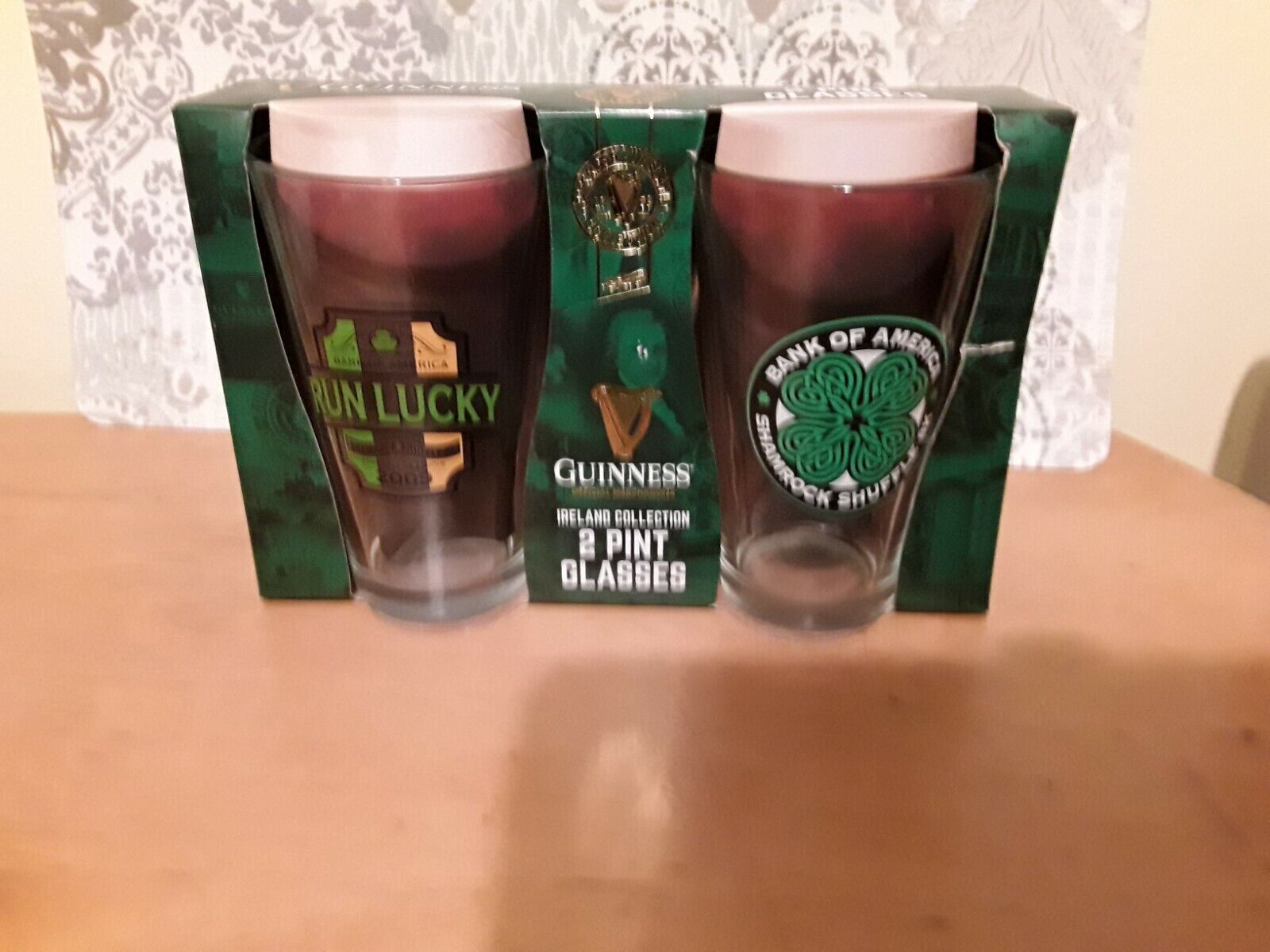 2 Guinness Bank Of America Glasses Ireland Collection