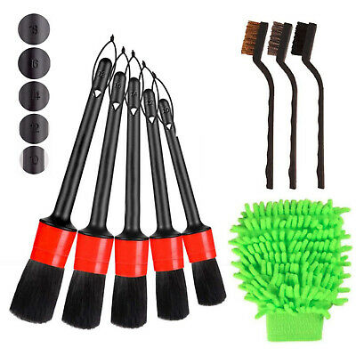 9Pcs Detailing Brush Cleaning Gloves Car Cleaner Cleaning Wheels Interior R1K5