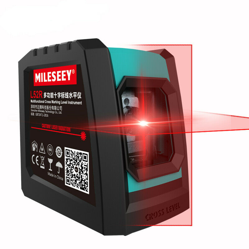 Mileseey Red Beam Cross Line Laser Level DIY Self Leveling Mode / Manual Mode