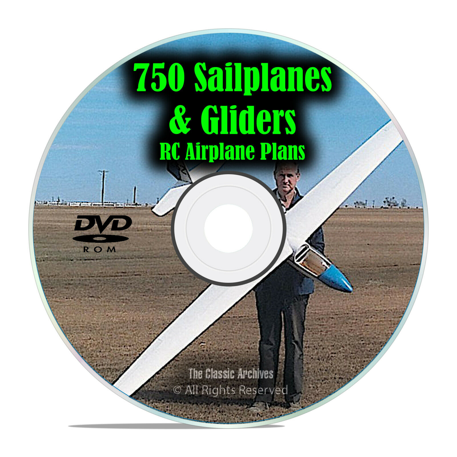 750 Sailplanes & Gliders, Remote Control Rc Radio Model Airplane Plans, Dvd I22